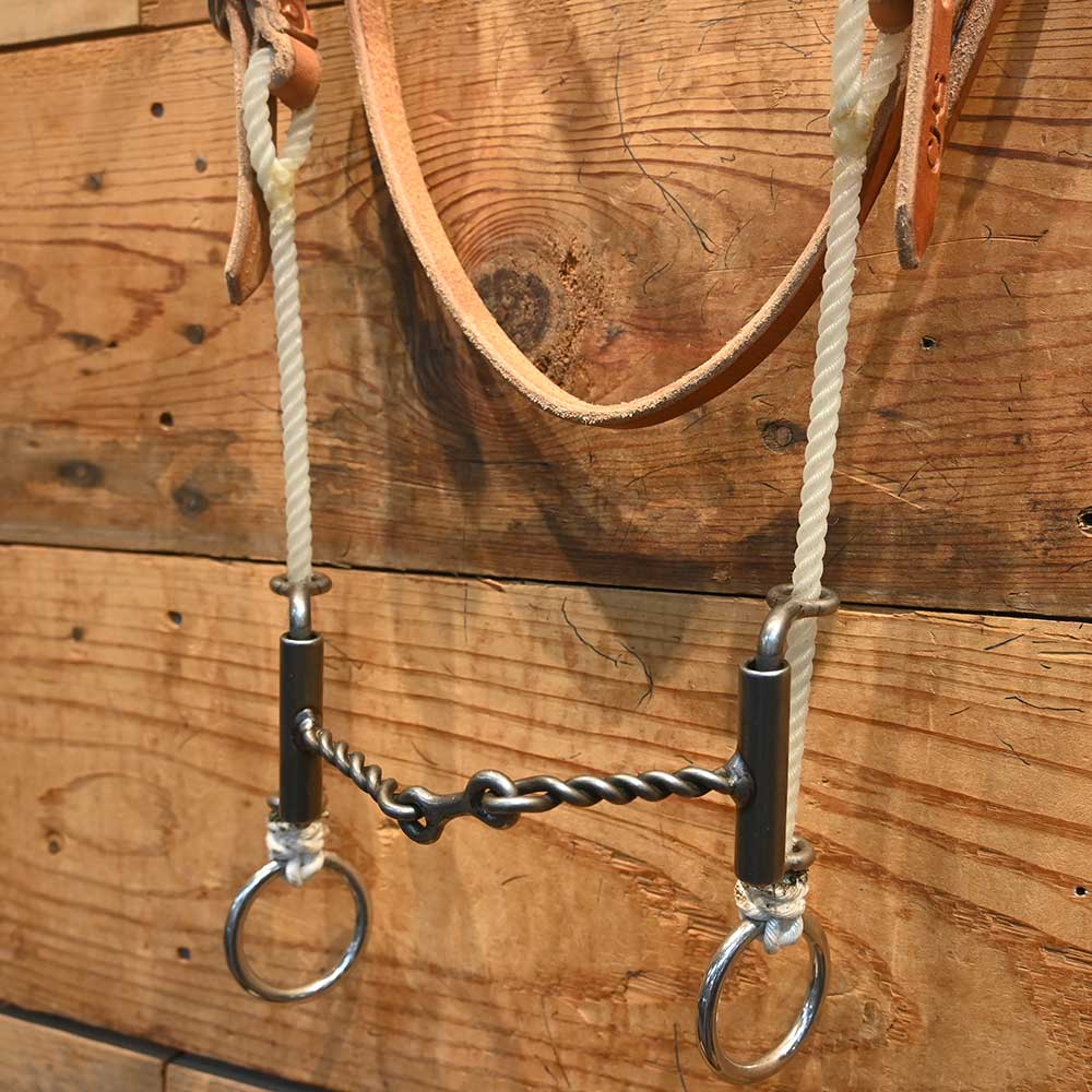 CHS Twisted Dogbone Sliding Rope Gag Bridle w/ Steel Crown