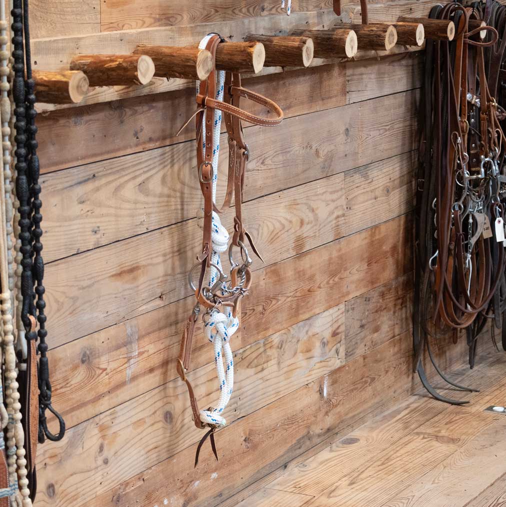 CHS Mitch D-Ring Twist Wire Snaffle DrawReins Rig