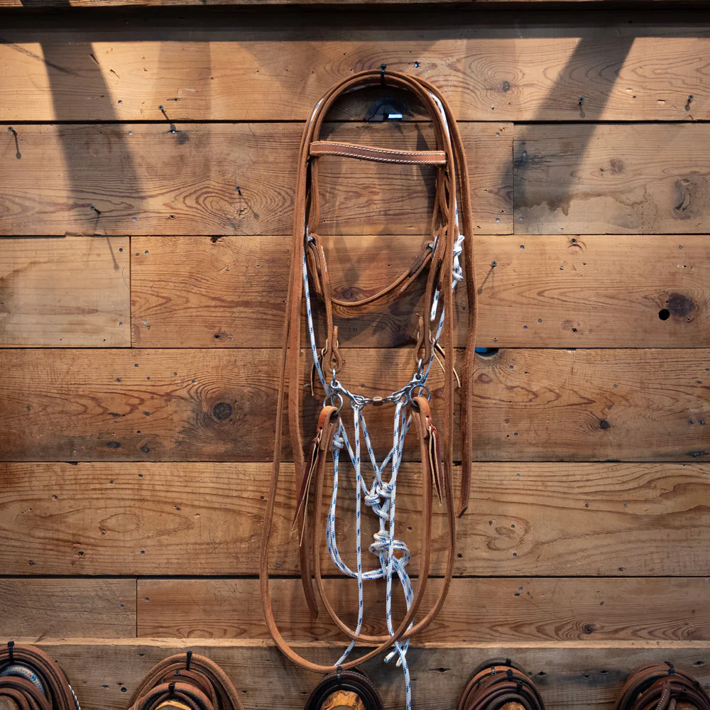 CHS Mormon 3 piece Snaffle Rig w/Split Reins and a Martingale - Image 2