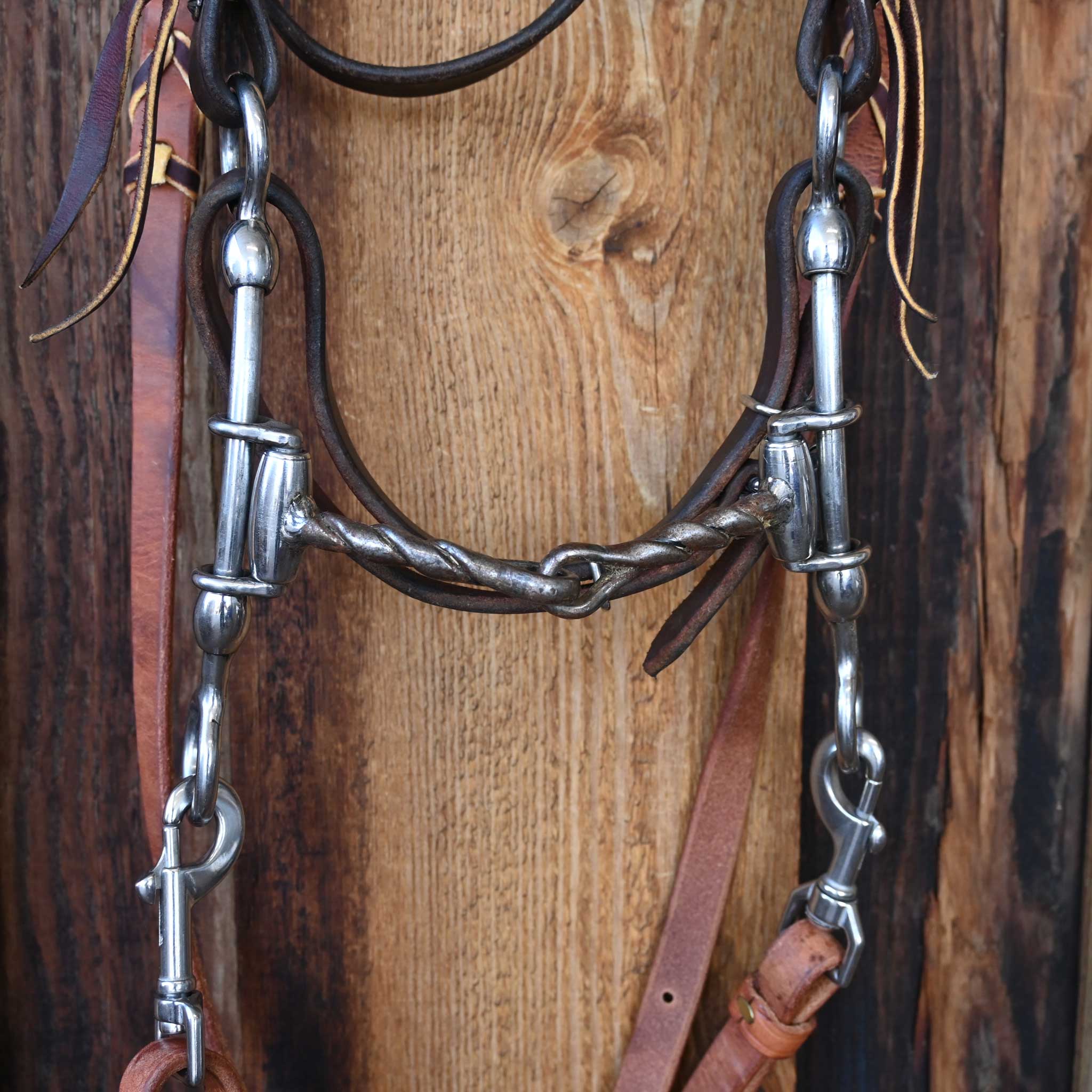 Cow Horse Supply Twisted Wire Snaffle Bridle Rig w/Browband Headstall - Image 2