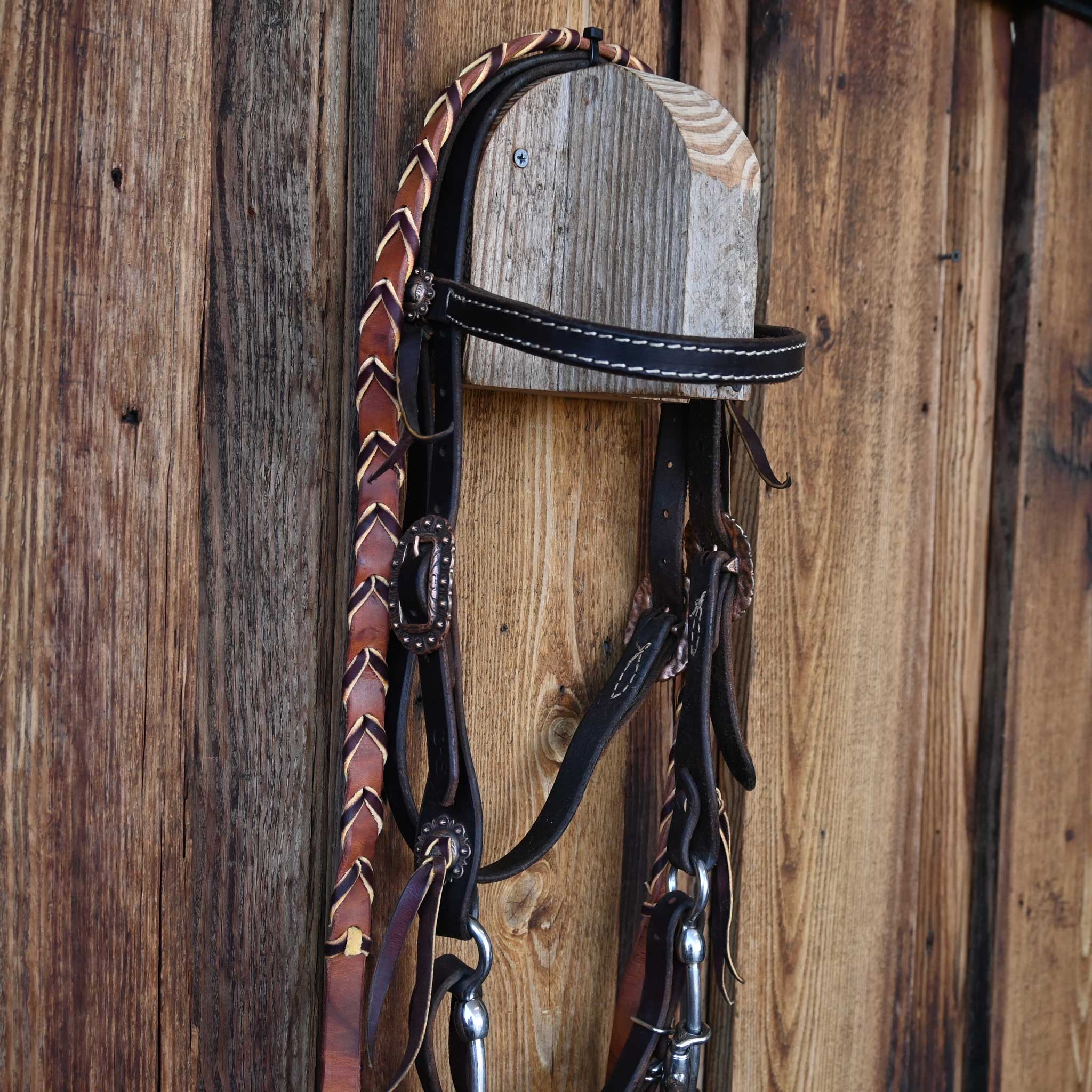 Cow Horse Supply Twisted Wire Snaffle Bridle Rig w/Browband Headstall - Image 3