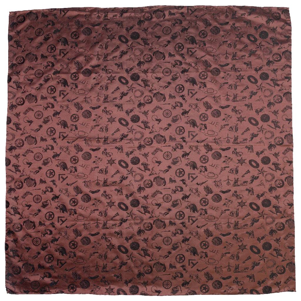 Cowboy Baroque Cranberry Silk Scarf - Image 2
