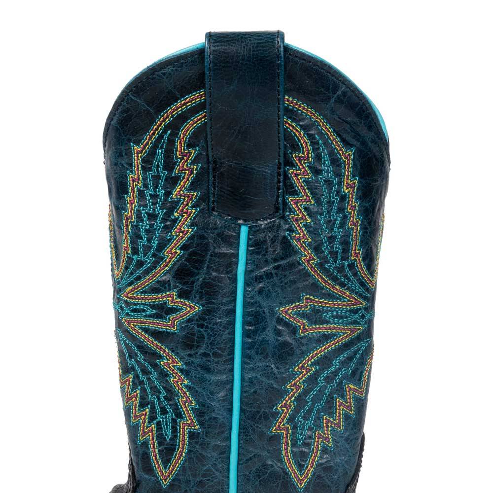 Macie Bean Girl's Cowgirl Black Caiman Belly Print Boot - Image 2
