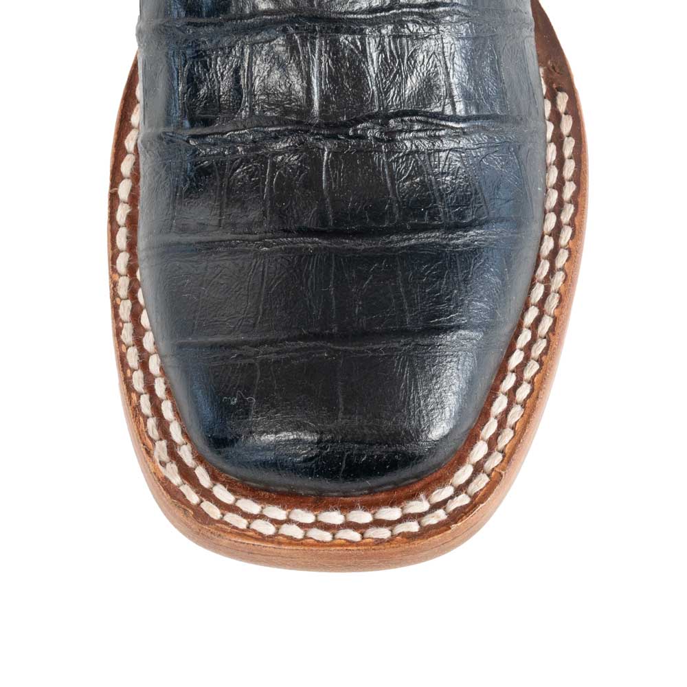 Macie Bean Girl's Cowgirl Black Caiman Belly Print Boot - Image 3