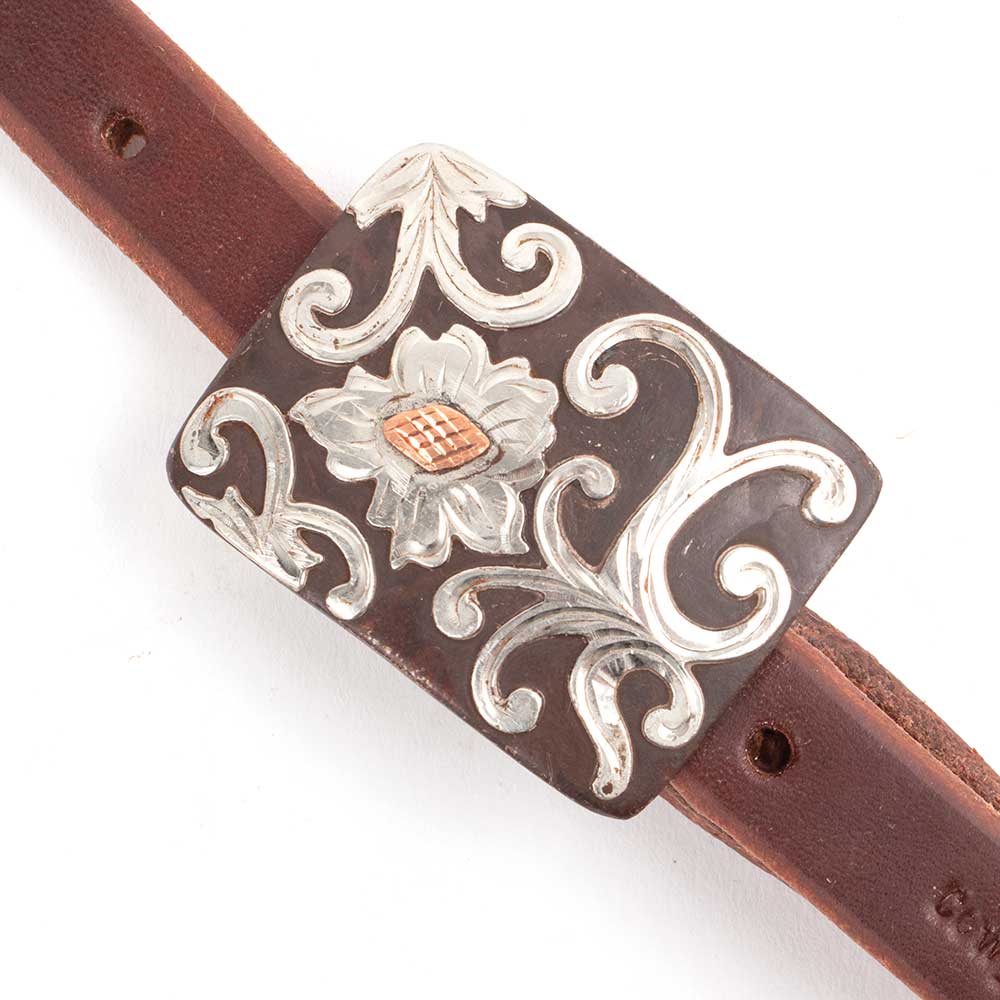 Cowperson Tack 5/8" Slit Ear Headstall w/Floral Buckle - Image 2