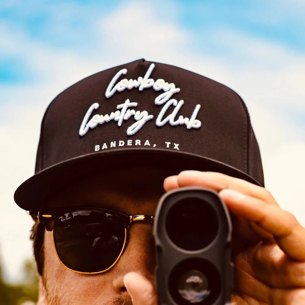 Cowboy Country Club Cursive Roped Hat - Black - Image 3