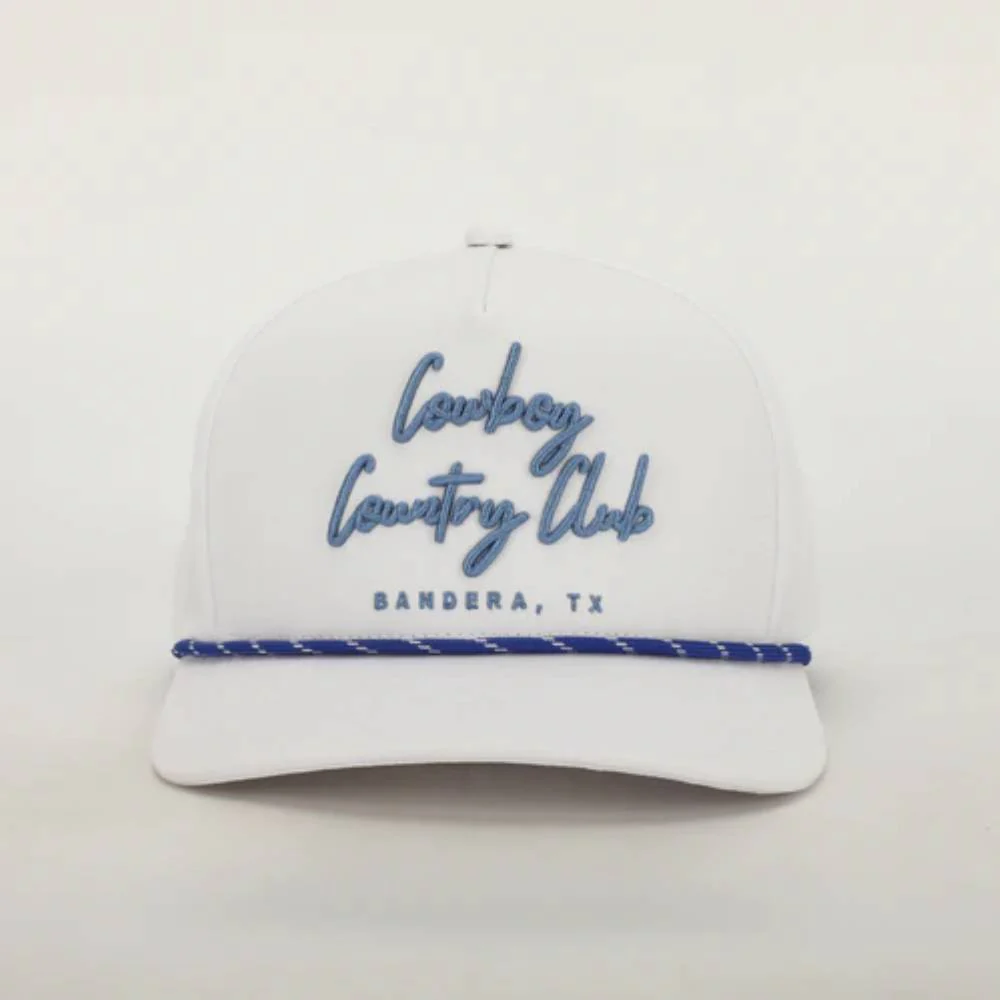 Cowboy Country Club Cursive Roped Hat - White - Image 2