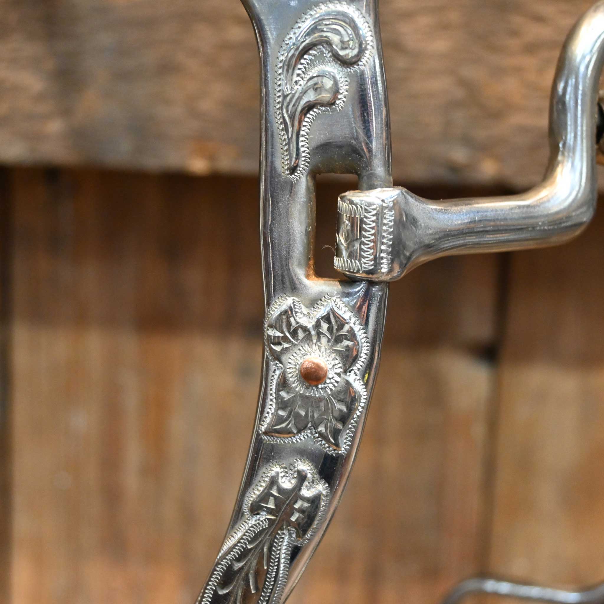 Cutrell Silver Mounted Solid Port Bit w/Brass Cricket - Image 3