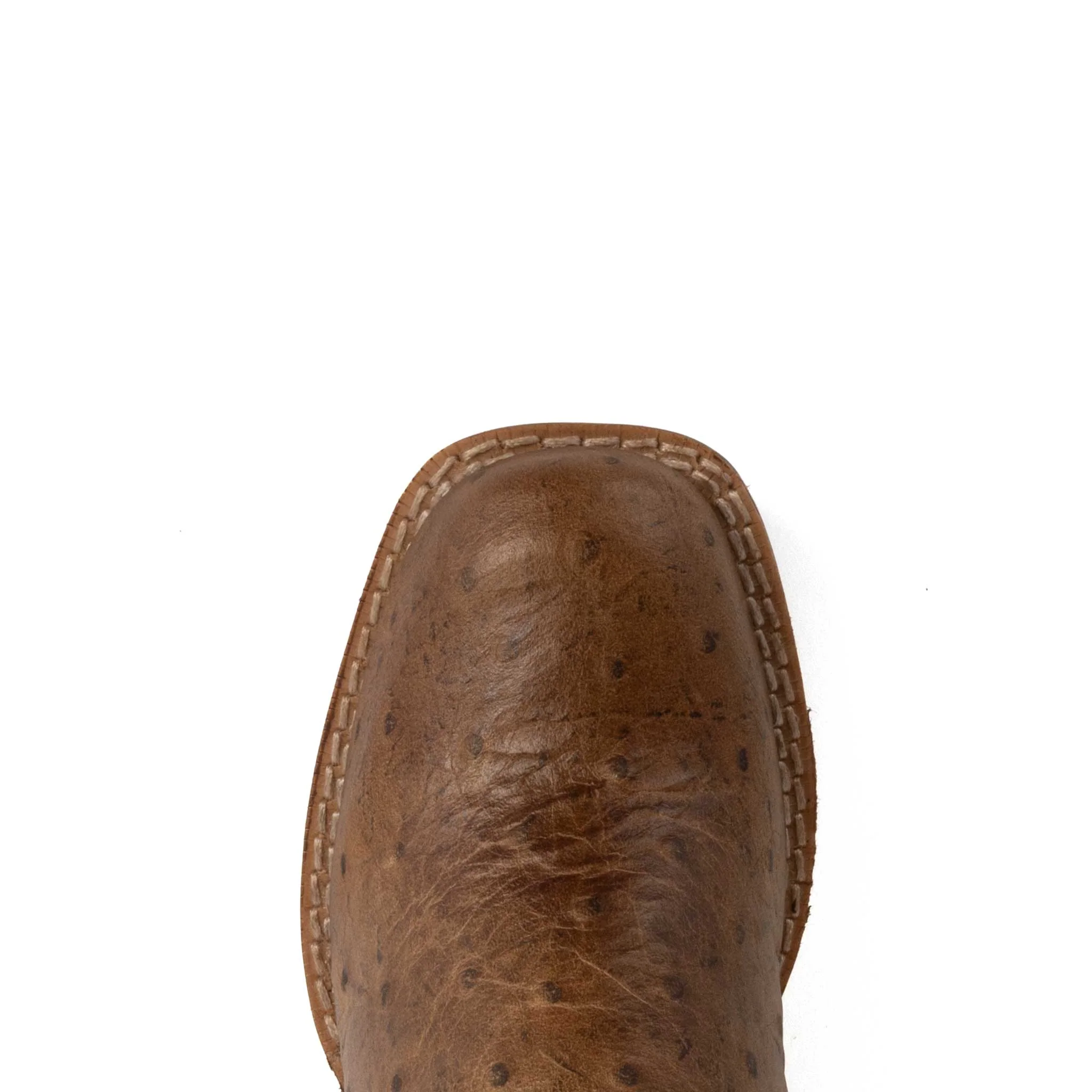 Roper Youth Cutter Quill Waxy Brown Embossed Ostrich Boot - Image 2