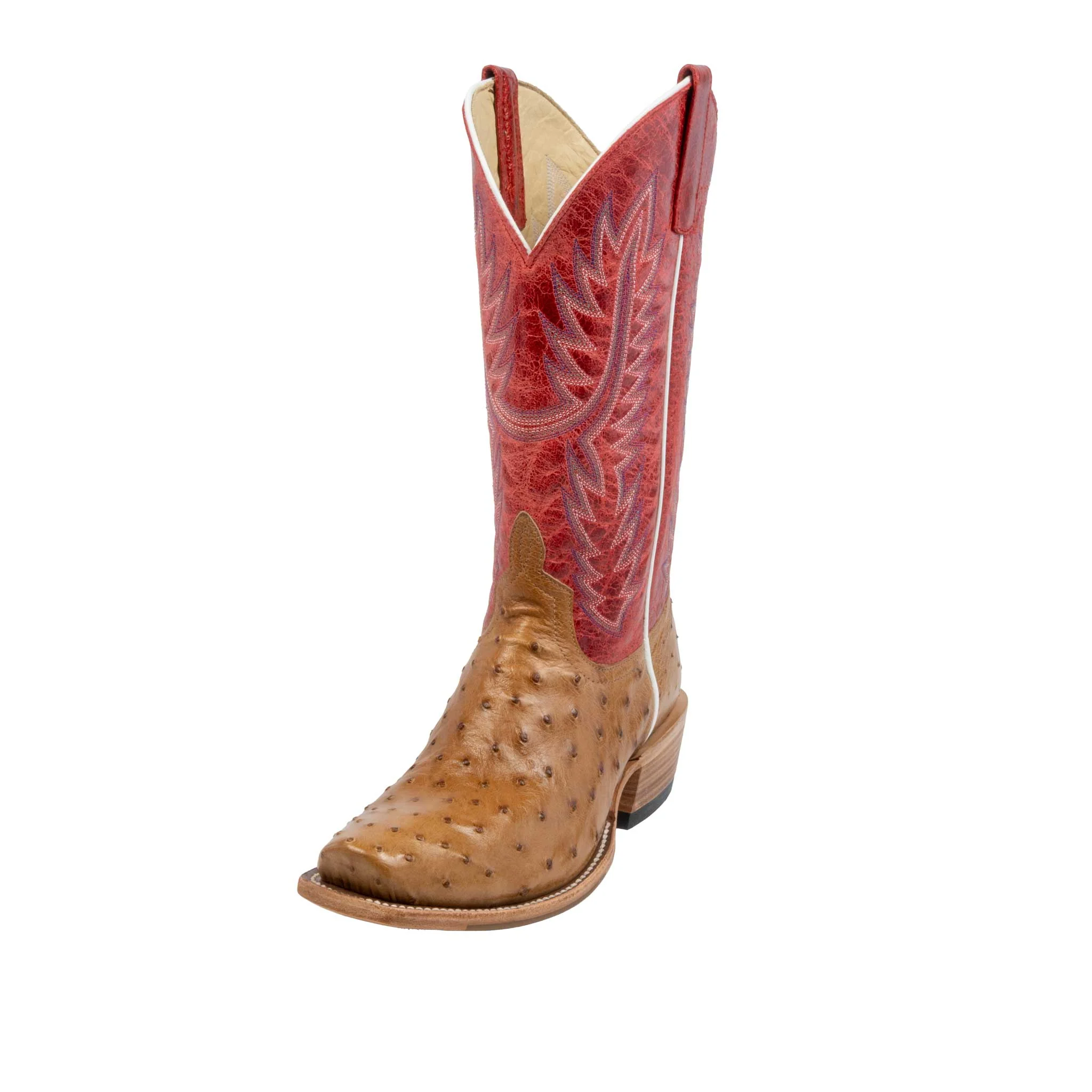 Horse Power Men's Cutter Toe Antique Saddle Full Quill Red Western Boot
