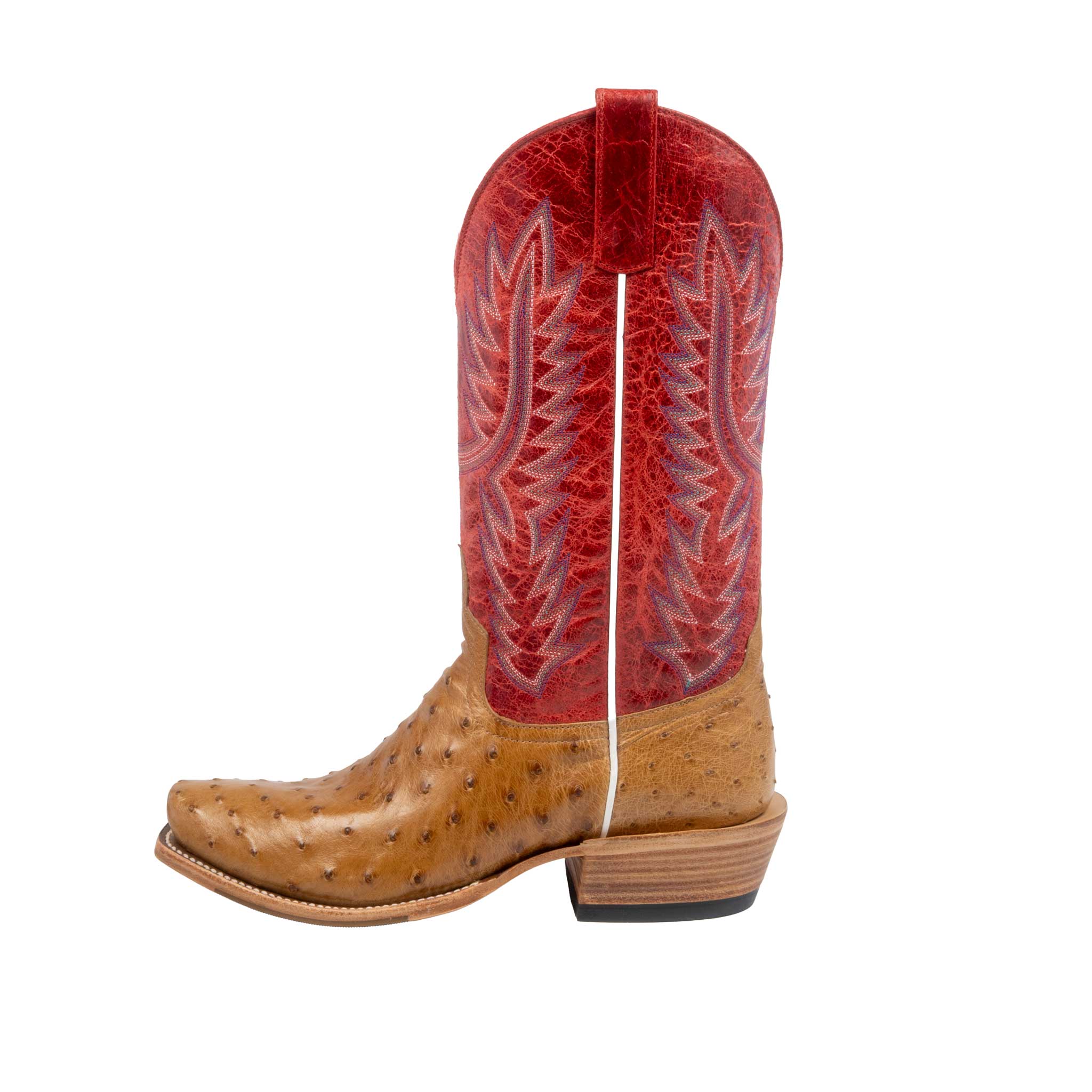 Horse Power Men's Cutter Toe Antique Saddle Full Quill Red Western Boot - Image 2