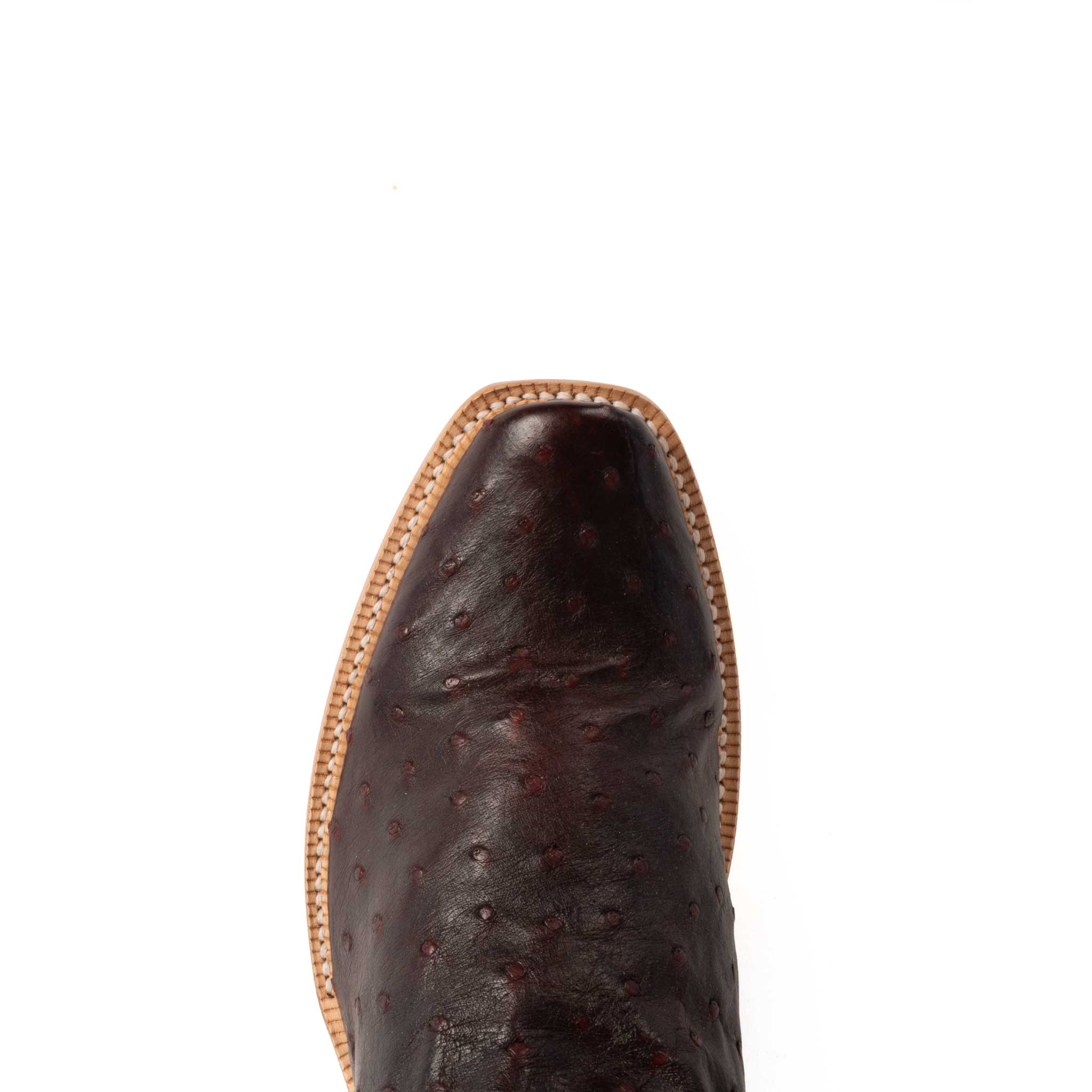 R. Watson Men's Cutter Toe Black Cherry Full Quill Ostrich Boot - Image 2