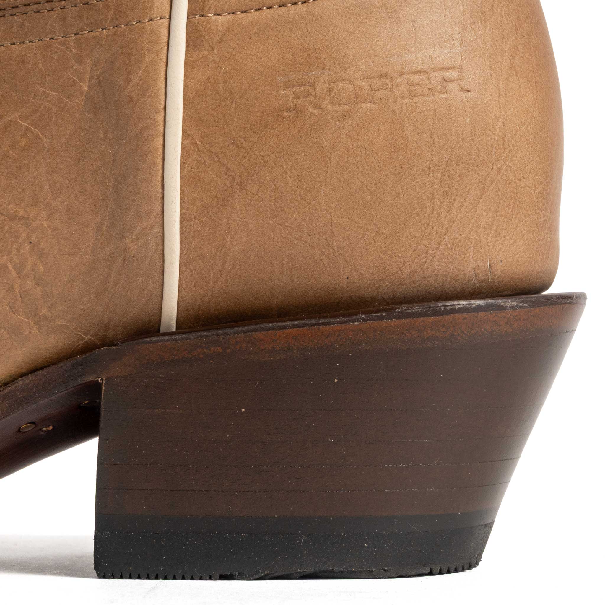 Roper Women's Cutter Toe Burnish Tan Leather Western Boot - Image 3