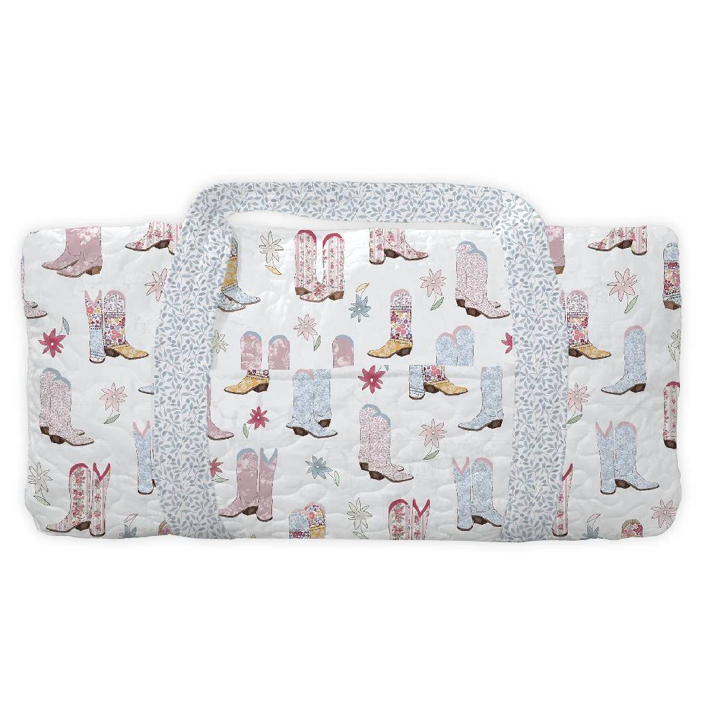 Daisy Boots Patchwork White Duffle Bag - Image 2