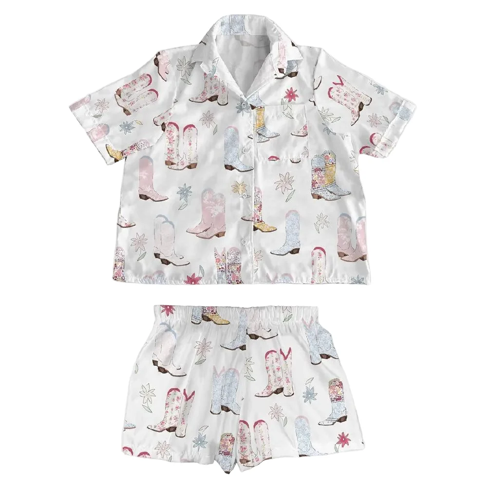 Daisy Boots Patchwork White PJ Set - Image 2