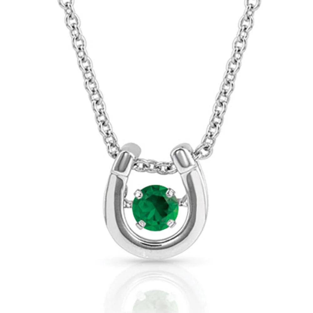 Montanta Silversmith Dancing Birthstones Horseshoe Necklace - May
