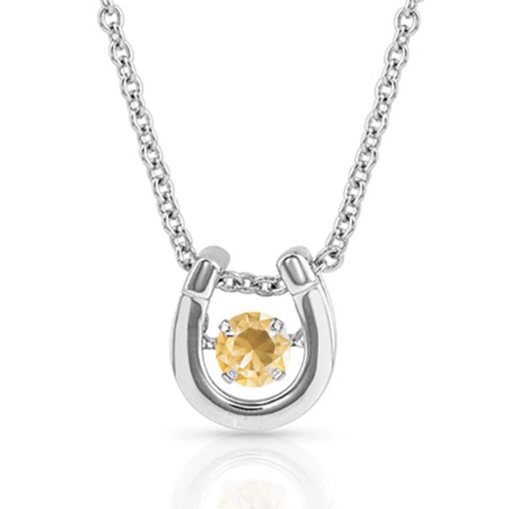 Montana Silversmith Dancing Birthstones Horseshoe Necklace - November