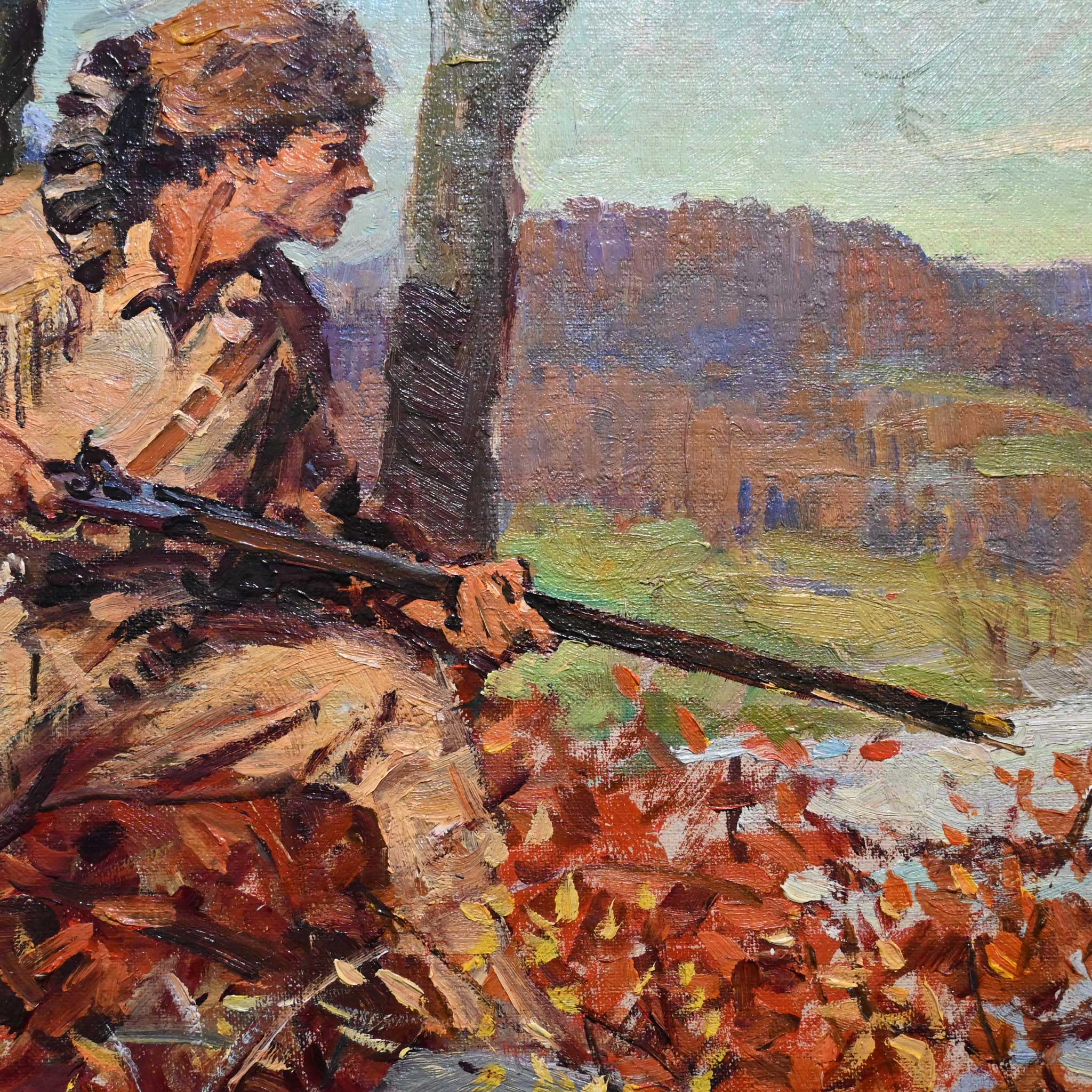 "Daniel Boone Bear Hunting" by Frank Hoffman (1888-1958) - Image 2