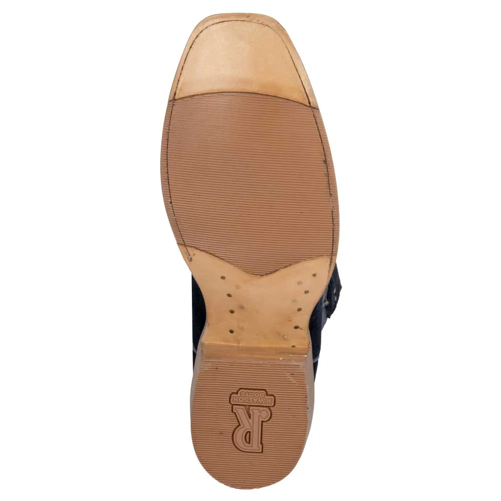 R. Watson Men's Dark Blue Roughout Cutter Toe Boot - Image 4