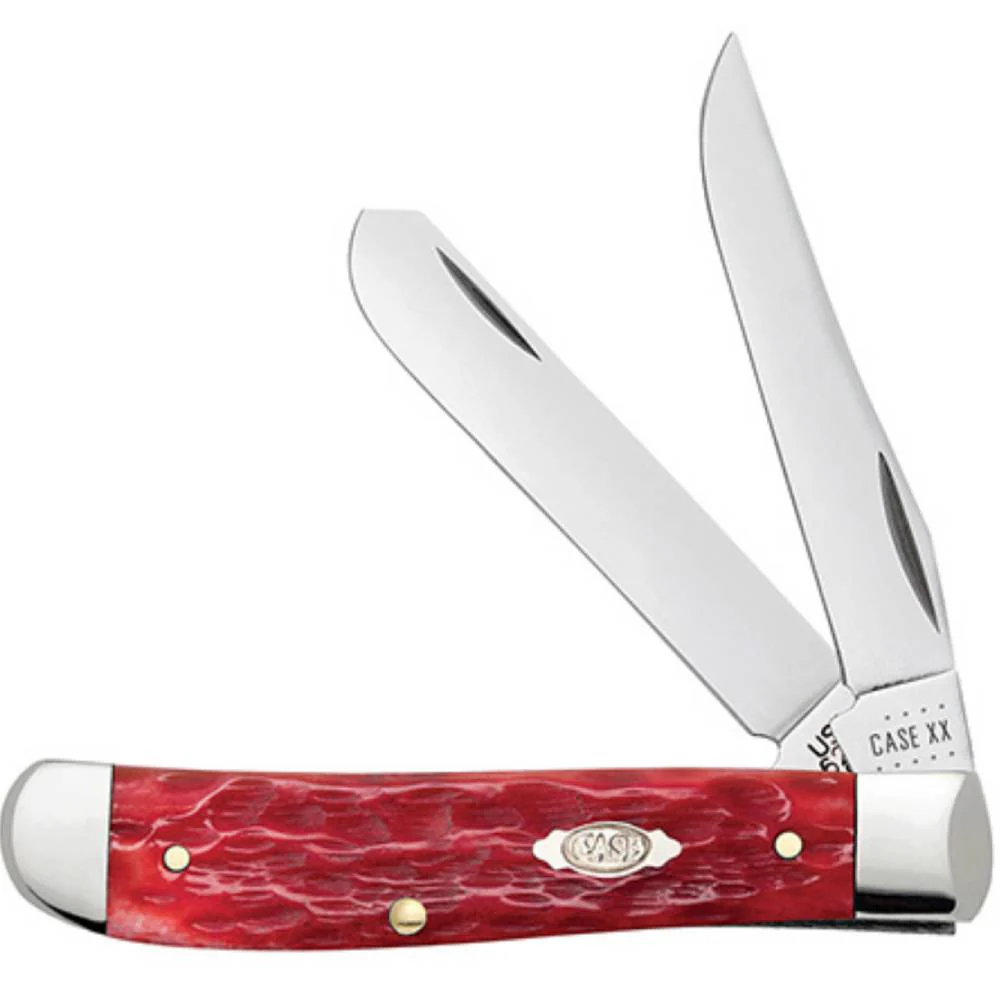 Case Peach Seed Jig Dark Red Bone CS Mini Trapper