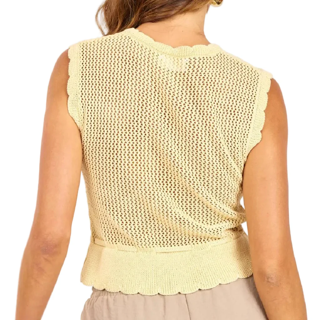 Sage The Label Dawn Sweater Pale Yellow Tank Top - Image 2
