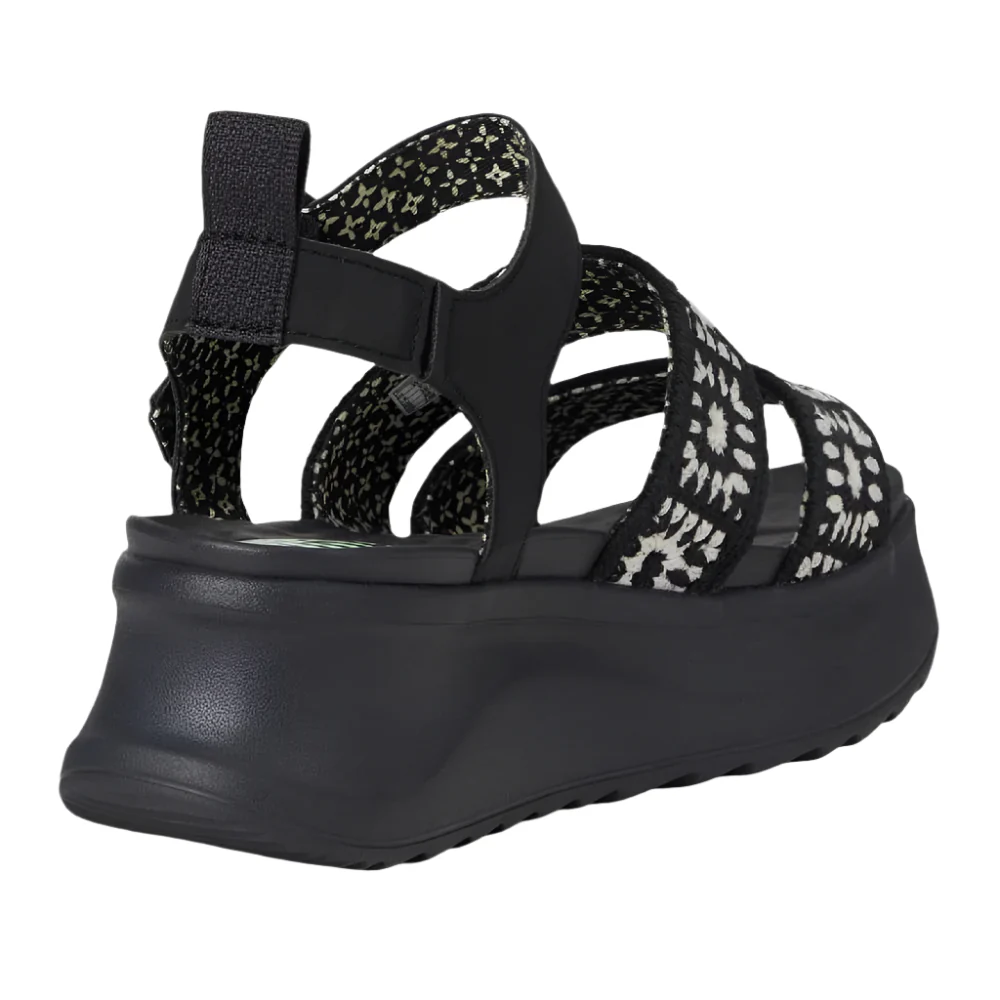 Hey Dude Delray Buckle Cottage Crochet Sandal - Black/White - Image 2