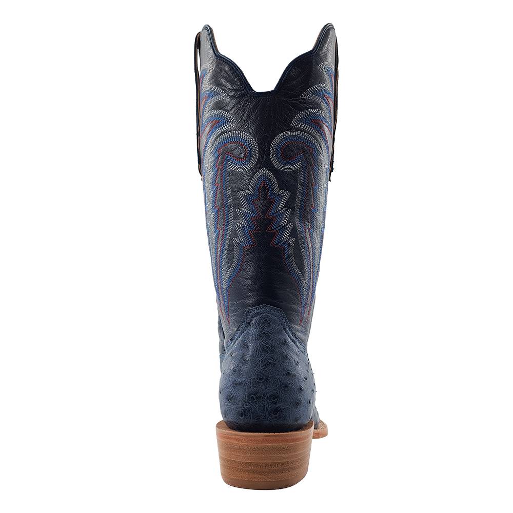 R. Watson Men's Denim Bruciato Full Quill Ostrich Cutter Toe Boot - Image 3