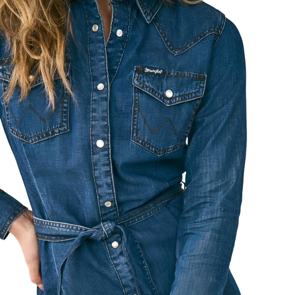 Wrangler Women's Western Denim Shirt Dress - Image 4