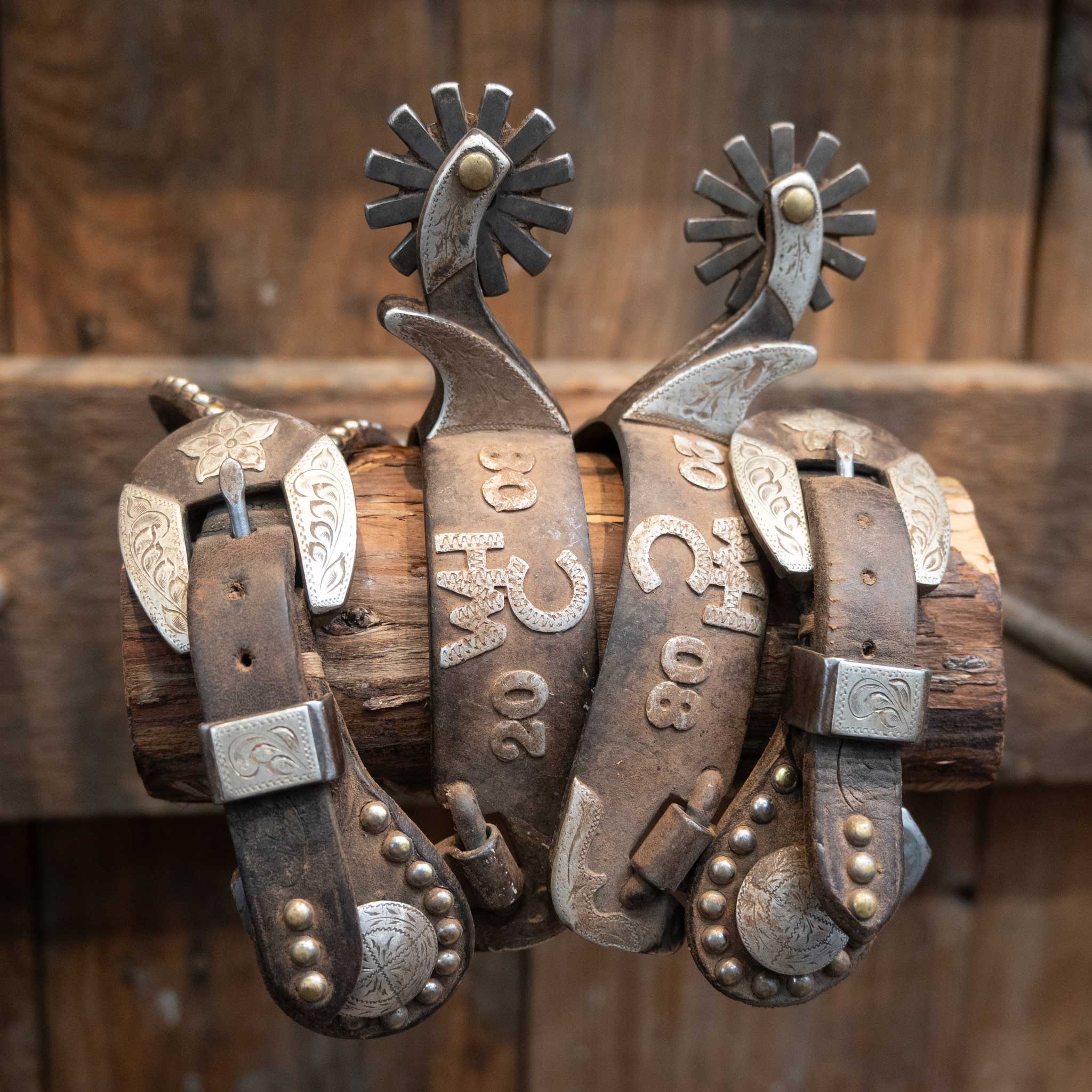 Dickie T. #457 Mounted Silver Trophy Spurs