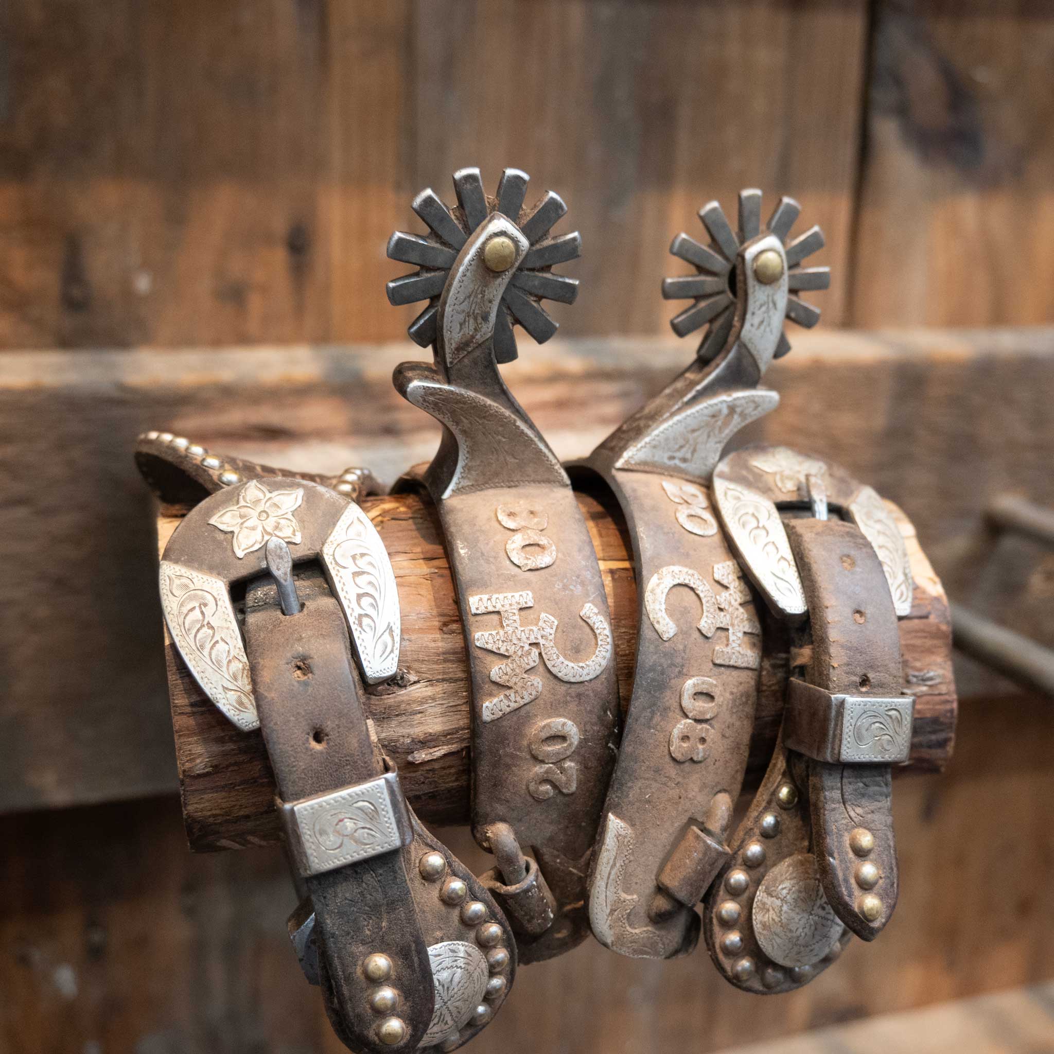 Dickie T. #457 Mounted Silver Trophy Spurs - Image 2