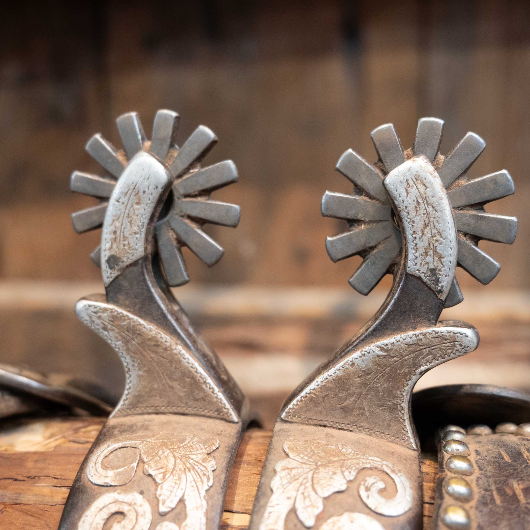 Dickie T. #457 Mounted Silver Trophy Spurs - Image 3