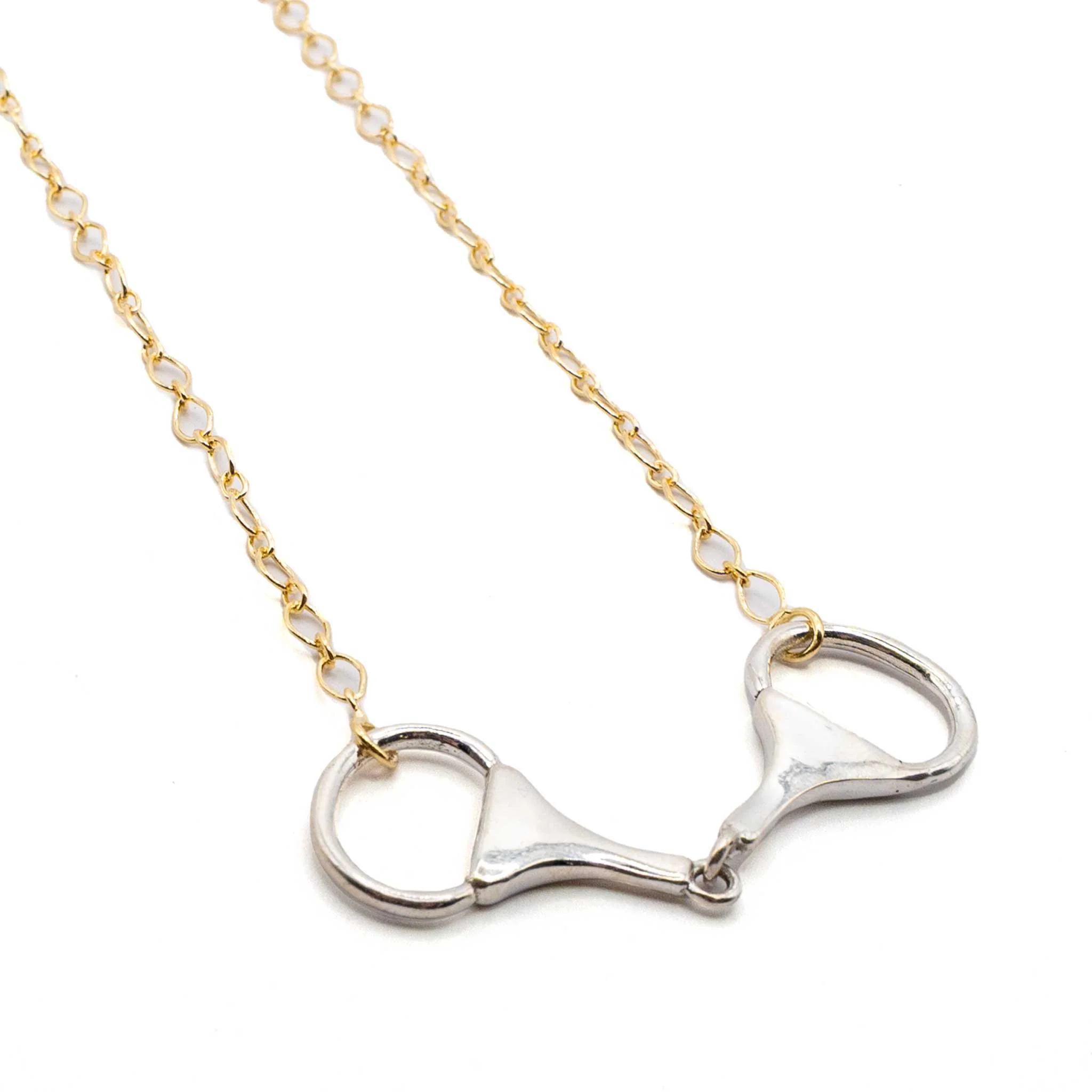 Gold Plated Necklace With Sterling Silver Snaffle Bit - Image 2