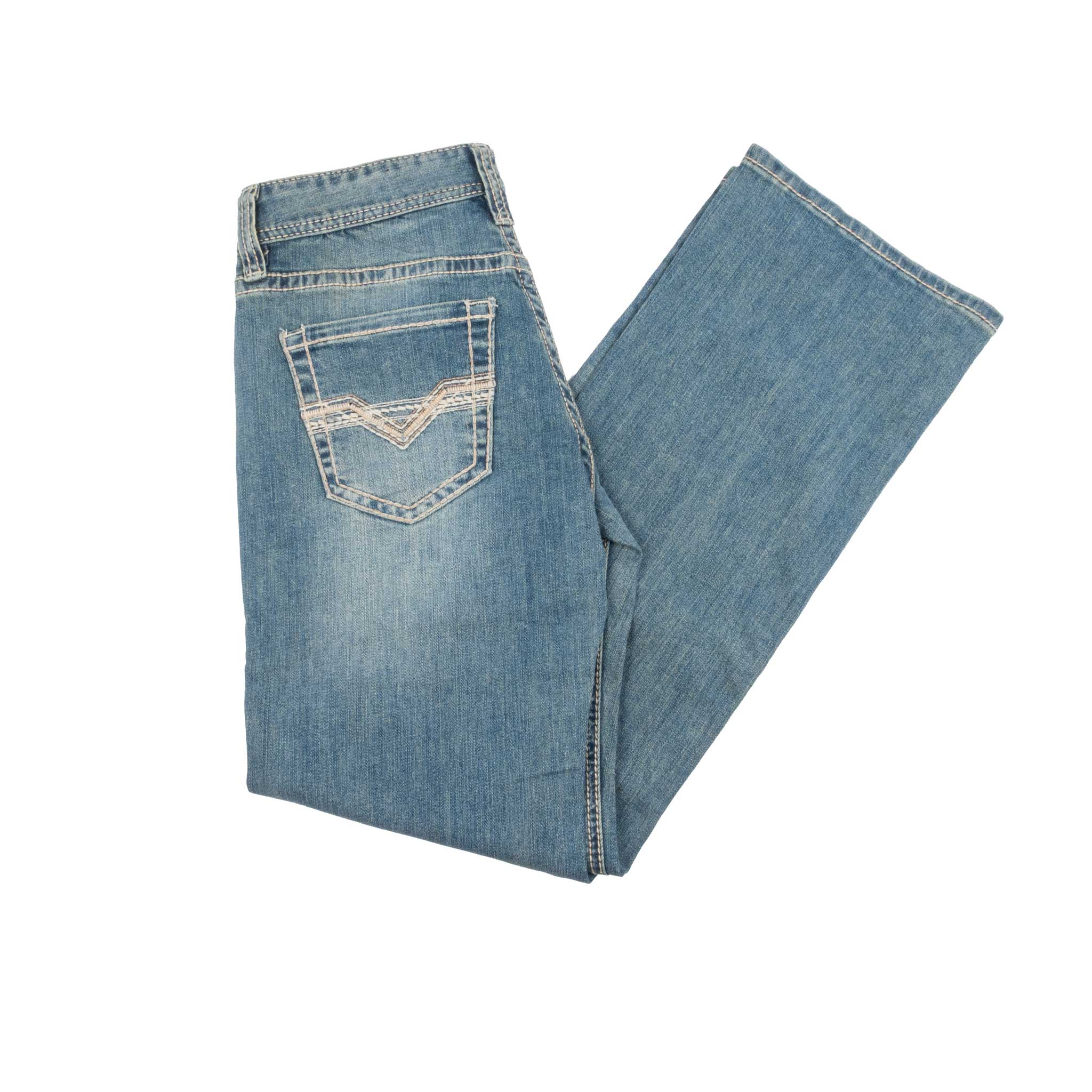 Rock & Roll Denim Men's Double Barrel Straight Ladder Stitch Bootcut Jean