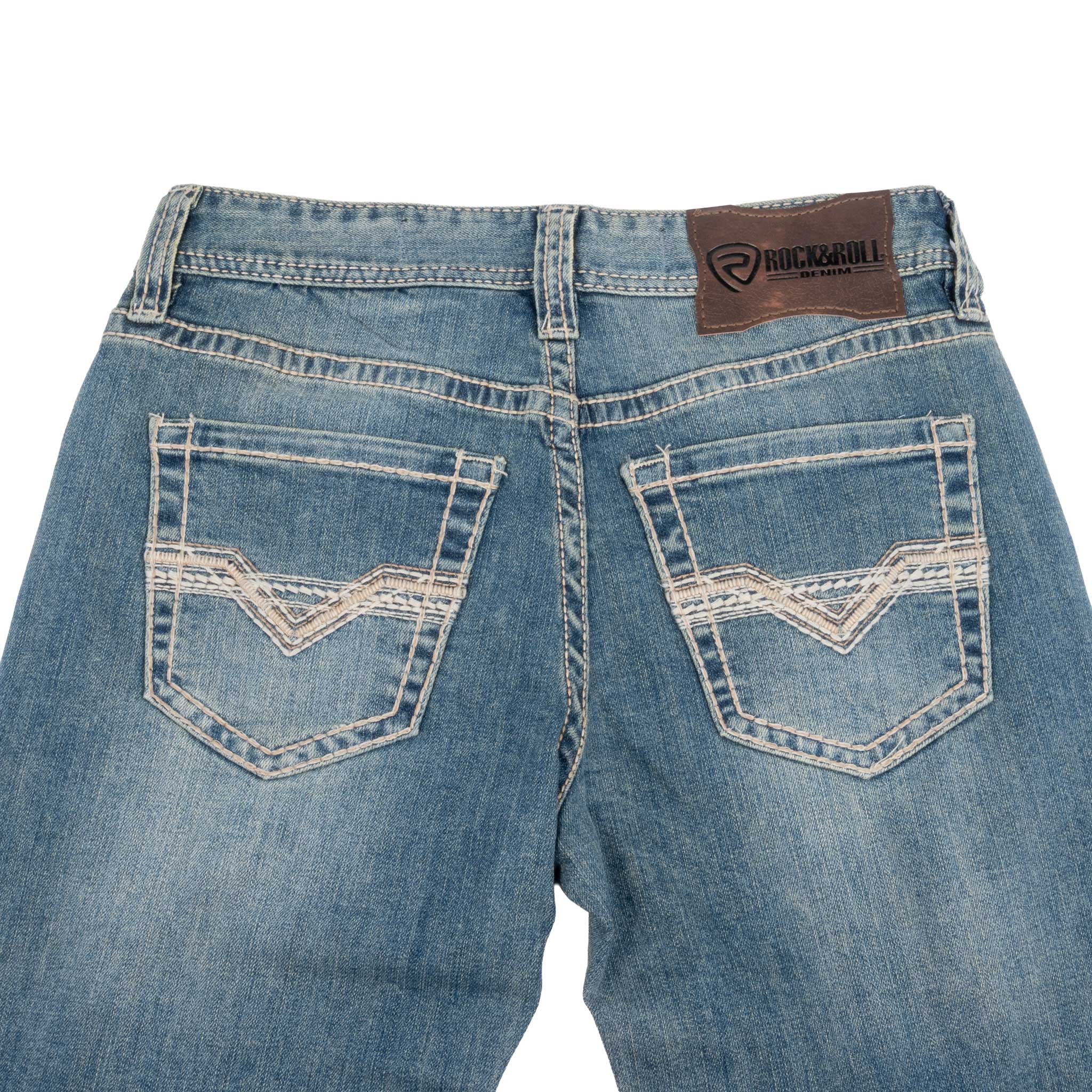 Rock & Roll Denim Men's Double Barrel Straight Ladder Stitch Bootcut Jean - Image 3