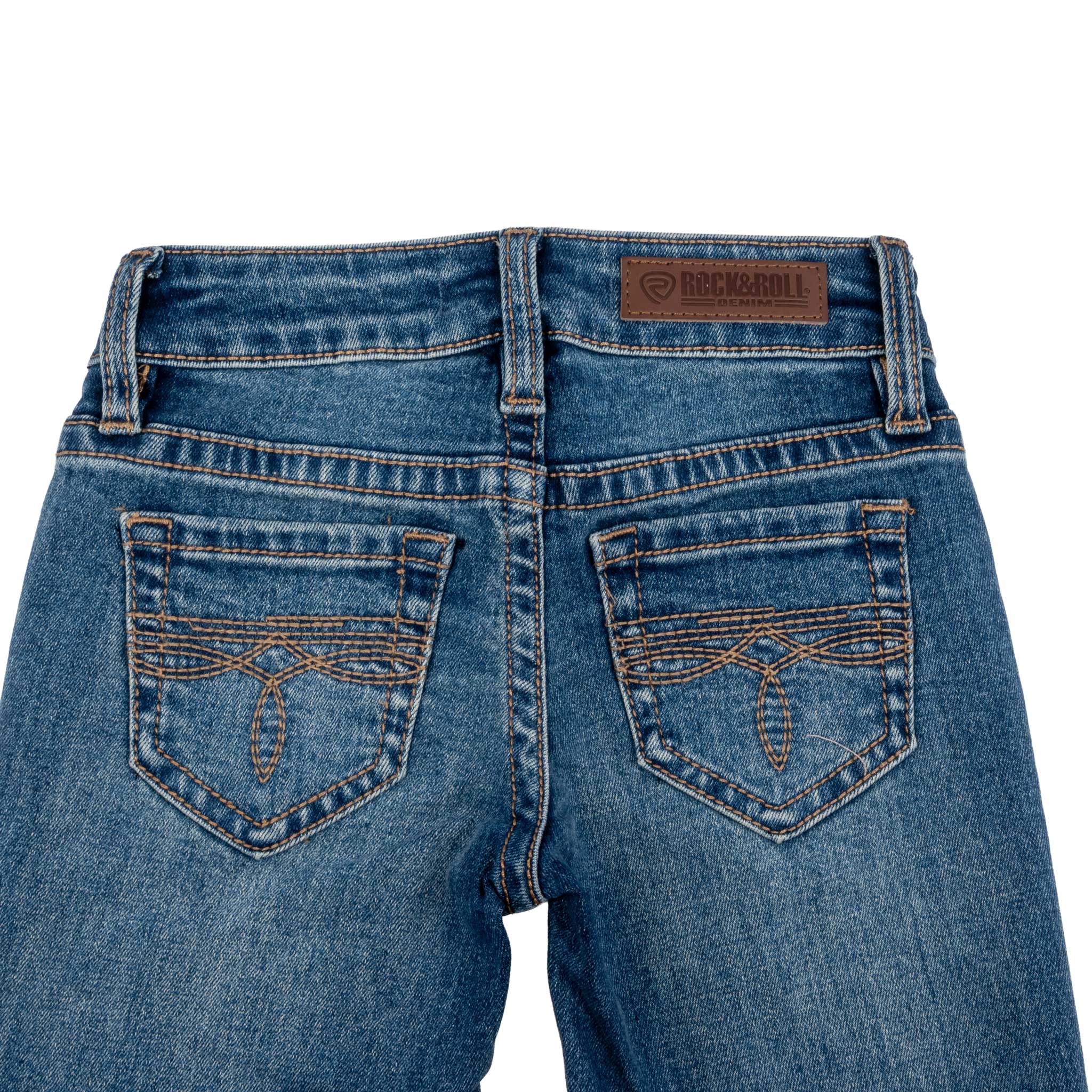 Rock & Roll Denim Girl's Double Coin Pocket Bootcut Jean - Image 3