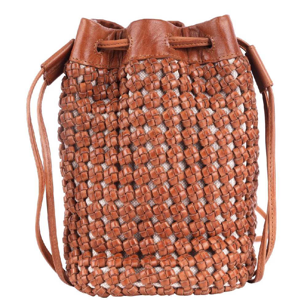 Dune Leather Crossbody Bag - Saddle
