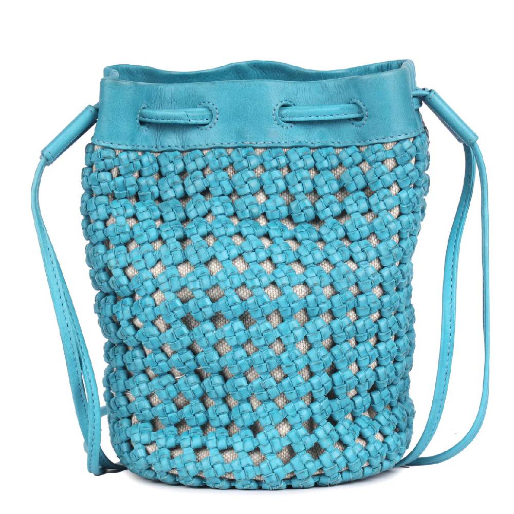 Dune Leather Crossbody Bag - Turquoise
