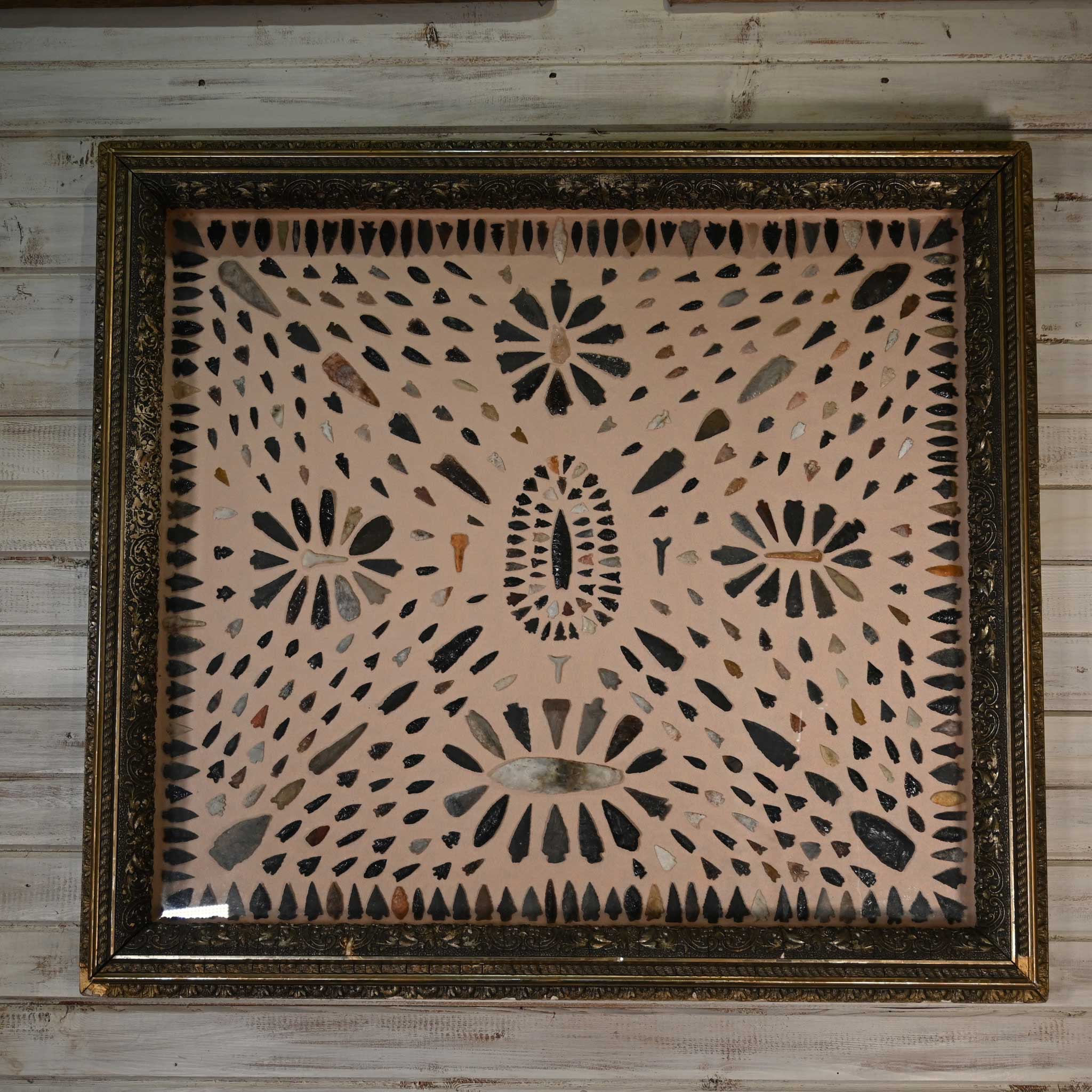 Early 1900's Framed Nevada Points w/538 Arrowheads - Frame is dated back to the 1800's