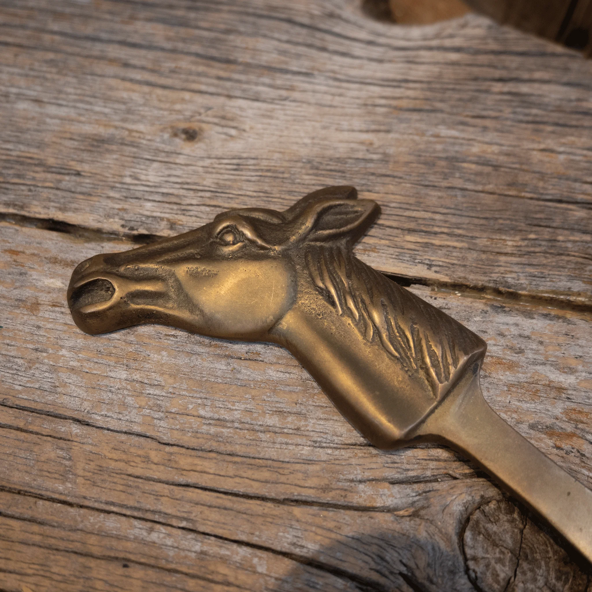 Early 50's - 60's Solid Brass Horse Head Shoe Horn - Image 2