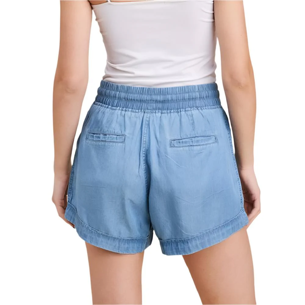 Elastic Drawstring Denim Short - Image 2