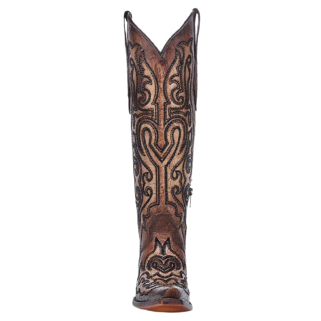 Corral Women's Embroidery/Crystal Cracked Cowboy Boot - Image 3
