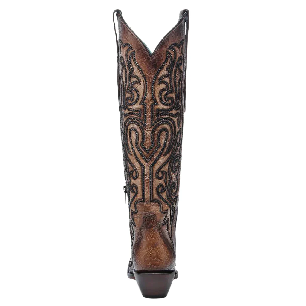 Corral Women's Embroidery/Crystal Cracked Cowboy Boot - Image 4