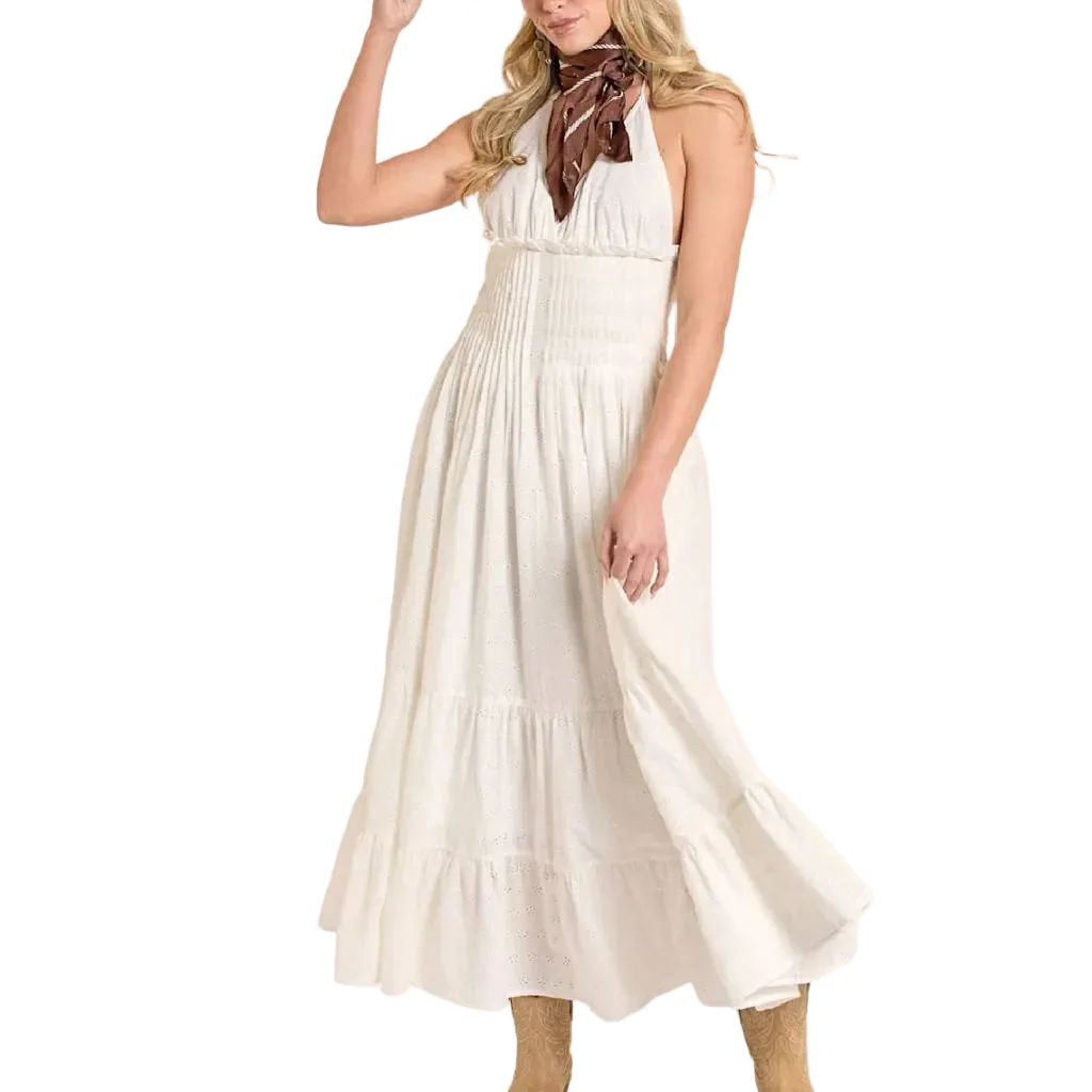 Rock & Roll Women's Eyelet White Maxi Dress