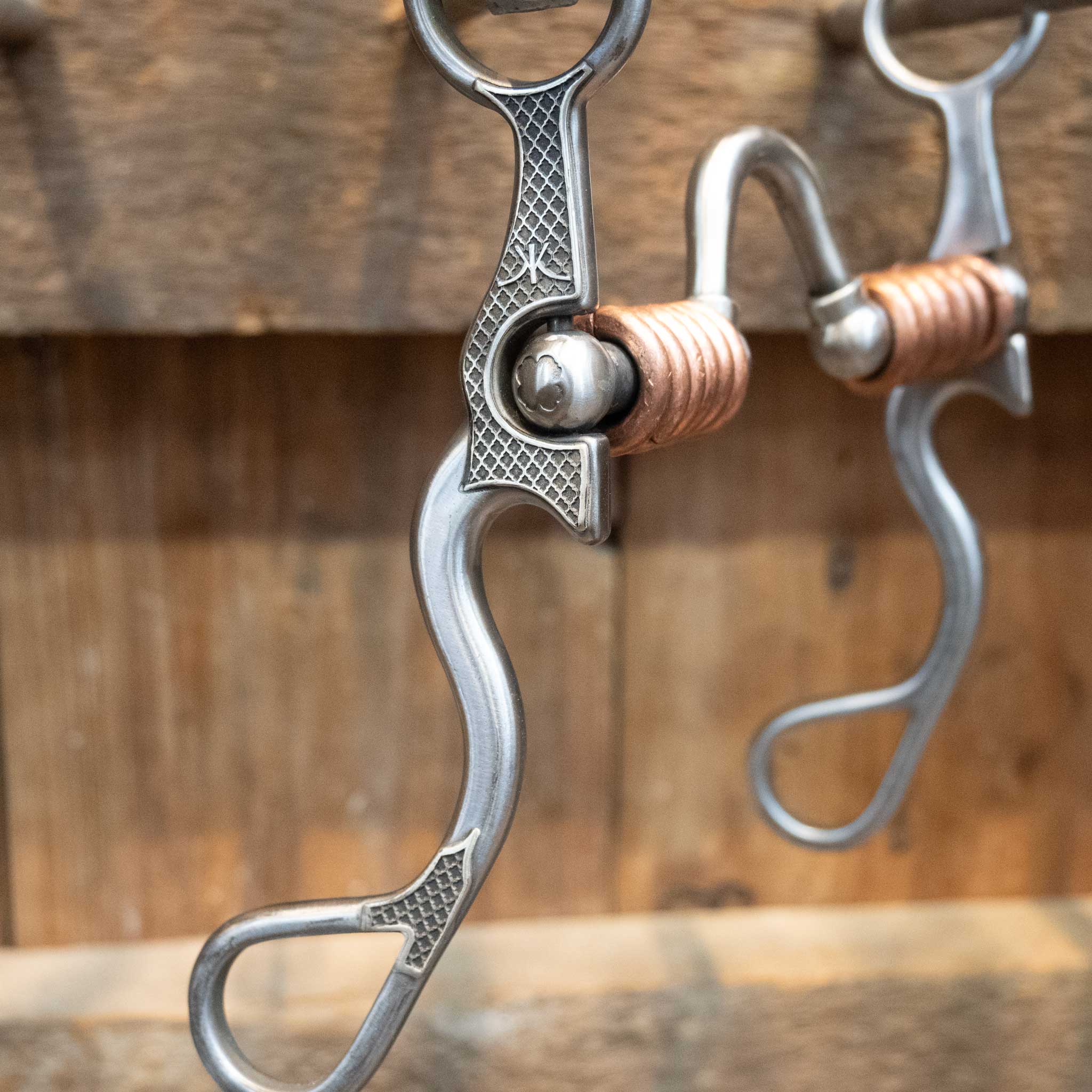 Silver Engraved Kerry Kelley 02S A.D. w/Copper Rings Bit - Image 2
