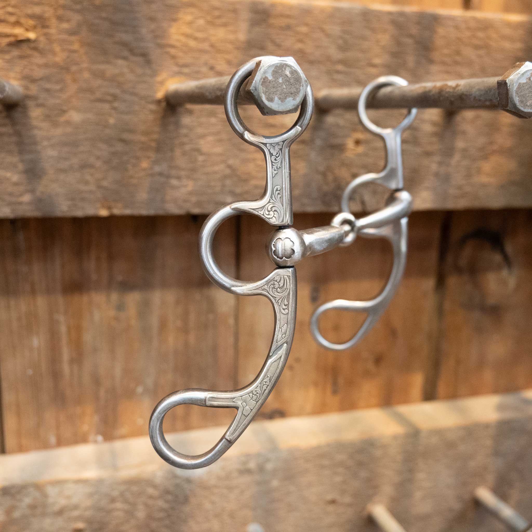 Silver Engraved Kerry Kelley 50 Smooth Snaffle Bit - Image 3