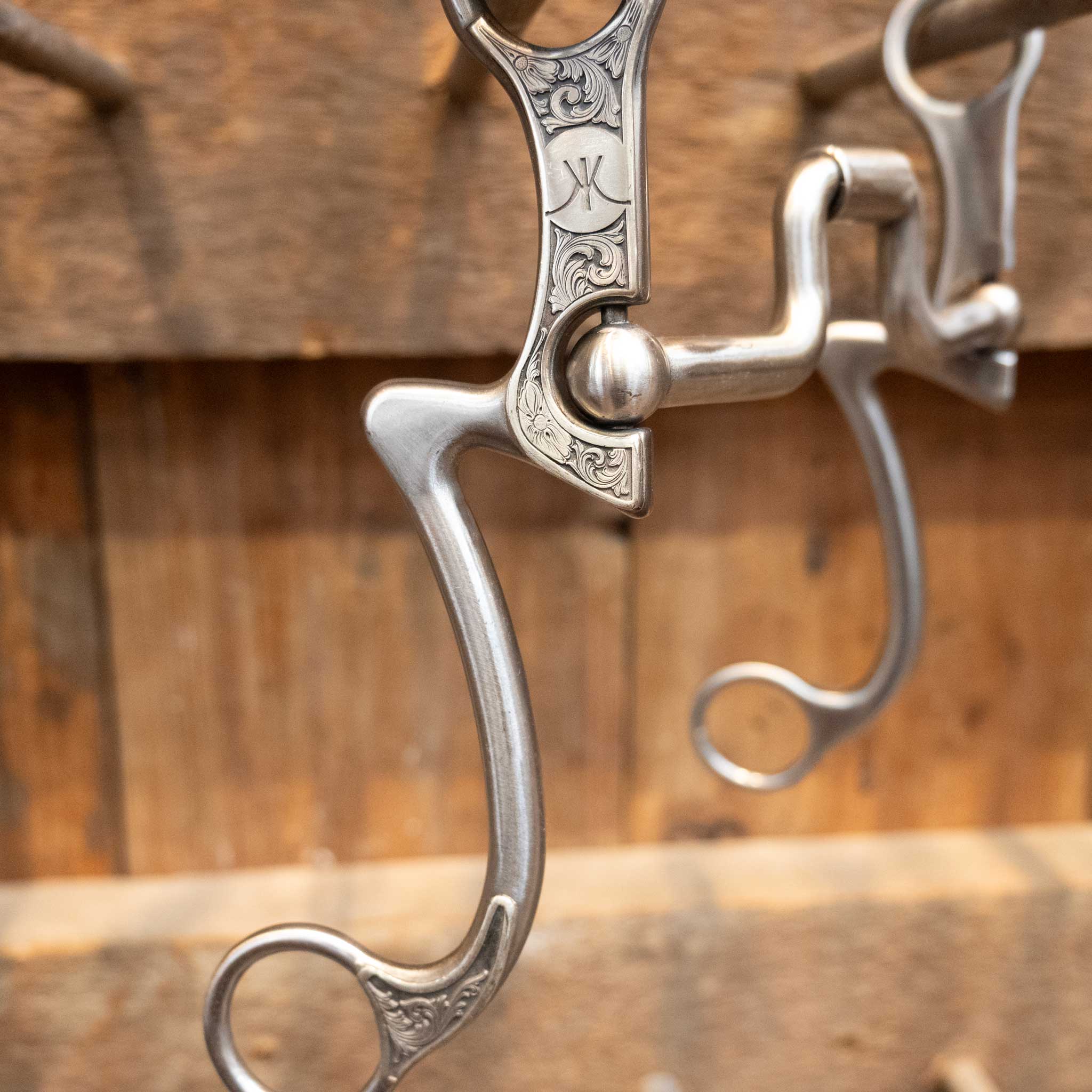 Silver Engraved Kerry Kelley 7 Hinge Port Bit - Image 2