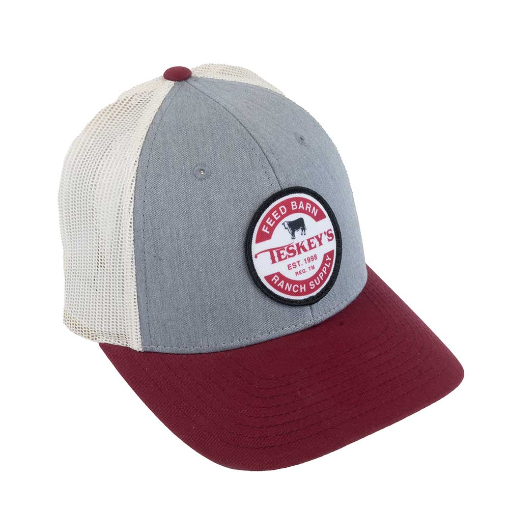 Teskey's Feed Barn Cap - Heather Grey/Birch/Cardinal