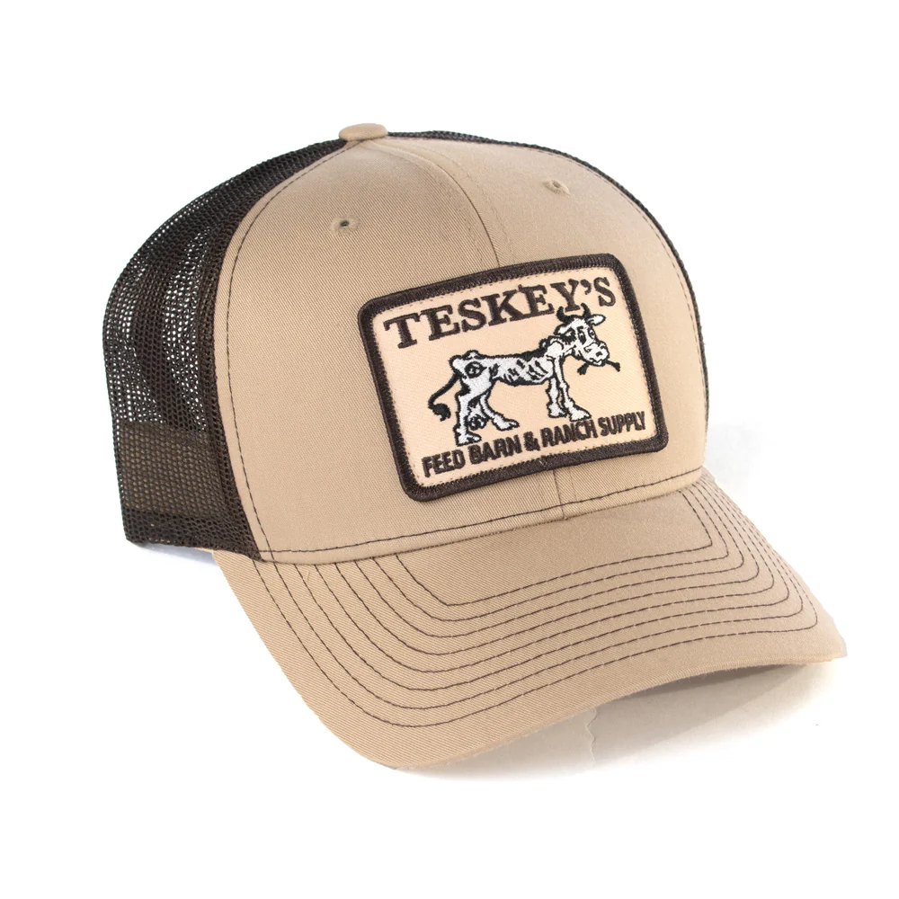 Teskey's Feed Barn Cow Cap - Tan/Chocolate