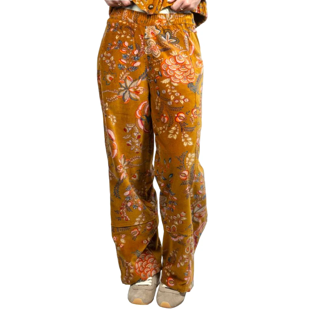 Ivy Jane Gold Floral Barrel Pants - FINAL SALE