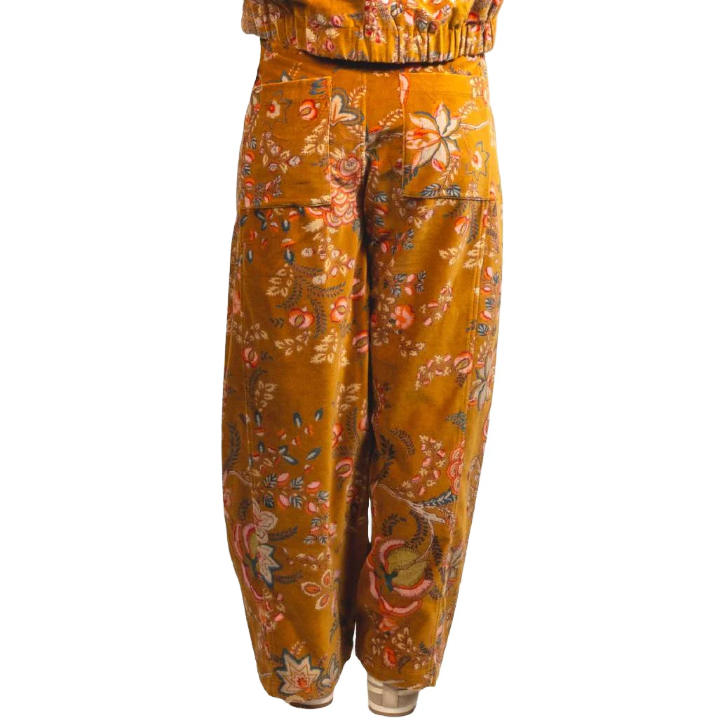 Ivy Jane Gold Floral Barrel Pants - FINAL SALE - Image 2